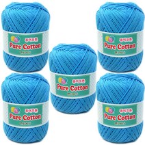 행복뜨기 털실 뜨개실 뜨개질실 퓨어코튼 순면100% 면실 면사 코바늘실 여름실 얇은실, 164베이비하늘(5볼)