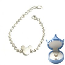 [골드원][무료각인/선물포장] 미키 미아방지 은팔찌, 미키 팔찌, 1개