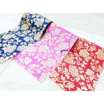 10cm 폭 넓은 금박국화 한복원단리본/한복리본테이프, 레드