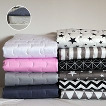 헬로베딩 다양한 순면 고정 밴딩 누빔 침대패드, 트윙클 별화이트