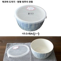 미노야끼 하코야 도자기 원형 탓푸리 찬통, 시즈쿠(빗방울)-중13.3