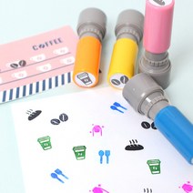 두루디자인 베이직 꼬마 쿠폰 스탬프, 블루(자체로고 수정), 잉크 초록