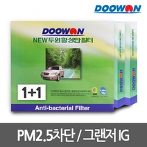 1+1자동차 에어컨필터 그랜저IG/하이브리드(16~), bhk88 뉴두원활성탄필터 1+1