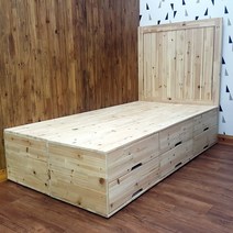 수프로가구 원목수납침대 삼나무수납침대 2단수납침대 높은수납침대, 헤드형