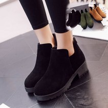 아망슈 여성 둥근코 스웨이드 앵클부츠