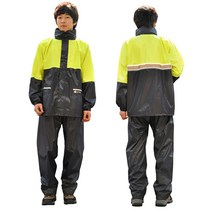 삼흥 오토바이 우의 상하의 세트 다용도 형광 SH-200, 그린형광