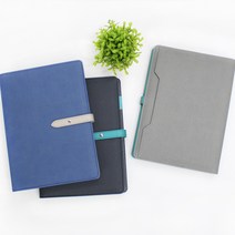 스프링 25절 헐트 링크(자석) 17x23cm 다이어리 PU 인조가죽 플래너, 그레이(이틀식)