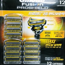 질레트 퓨전 프로쉴드 면도날, 12개입, 1세트