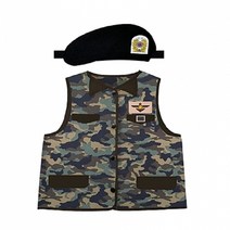청양토이 직업별 역할놀이 군인 역할놀이의상+머리띠, 단품