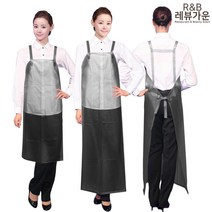 레뷰가운 AV01 우레탄 방수앞치마 투명 양면방수 김장 물앞치마 앞치마, AV01_검정L, 1개