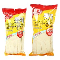 롯데 미니 고무장갑 (1팩 10켤레), 백색 소 (10켤레), 10개, 소(S)