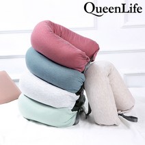 퀸라이프 목베게 허리쿠션 다리쿠션으로 쓰는 편안한 비즈 다용도목쿠션 목베개, 다용도목쿠션-블루