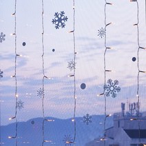데이홈 크리스마스 눈꽃 장식 스티커, [백색]
