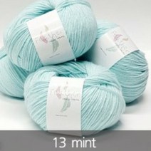 [실] 페더실 실크아크릴 코바늘뜨기 좋은 실 블랭킷 조끼 목도리, 13 mint