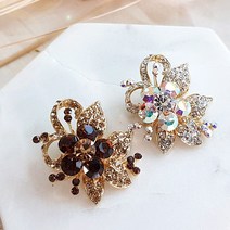 바이진주리본 체리블라섬 브로치 스와로브스키 스톤사용