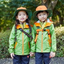 유키즈 [ 키즈 아웃도어 ] 아동 기능성 심플 바람막이 점퍼 그린