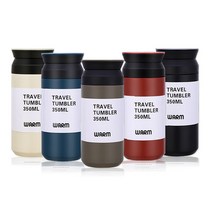 소소일상 TRAVEL 휴대용 텀블러 350ml 보온병 보냉병, 트레블텀블러 레드+레드