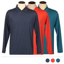 180903ODM_AHJ_6502865 (색상 : 오렌지 | 사이즈 : 110(2XL)) MTSS18145 쨍한 컬러 스판 무지티 남자티셔츠 남자카라넥 긴팔 카라티 남자카라티