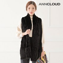 ANNCLOUD 블랙 밍크 20폭 롱머플러 ACF17MK20BK