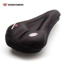 ROBESBON 3D 실리콘 쿠션 자전거 안장 커버, 블랙-일자형 타입, 1개