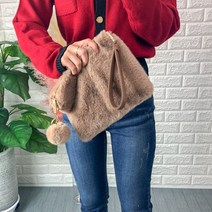 딸기언니 겨울 털가방 폼폼 클러치백 9 color