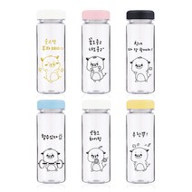 공감 일러스트보틀 클리어무지보틀 물병, 클리어 무지보틀 / 분홍, 500ml