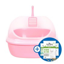 빅사이즈 56cm 국산_평판형 핑크 sw-003+[체험이벤트]한삽뚝딱 두부모래 6L(향랜덤