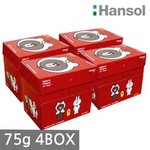 한솔제지 한솔 A4 복사용지(A4용지) 75g 2500매 4BOX(10000매) 복사용지, 상세 설명 참조
