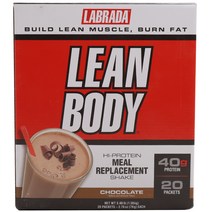라브라다뉴트리션 린 바디 하이-프로틴 식사 대용 쉐이크 단백질 보충제 초콜릿, 1.58kg, 1개