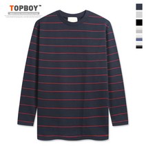 탑보이 쭈리면 단가라 라운드 긴팔 티셔츠 (MD185) 긴소매