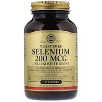 솔가 이스트-프리 셀레늄 200mcg 타블렛 무설탕 글루텐 프리, 250개입, 1개