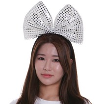 왕리본머리띠 파티머리띠 네컷머리띠 인싸 소품 실버, 단품