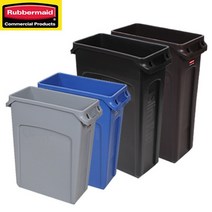 러버메이드 벤티드 슬림짐 쓰레기통 휴지통, 회색61L