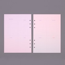 루카랩 A5 그라데이션 위클리 리필속지 6공 8종 x 8p 세트, 64매