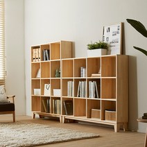 네시스 쏘론 가로세로 4단 원목 책장 1400 GM273C, 세로형