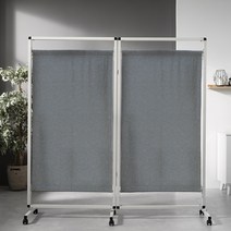 하우스데이 이동식파티션2단 슈만그레이(방염원단)화이트