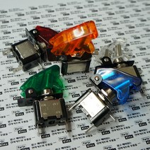 [파츠키츠] LED전투기스위치 토글 미사일 안전커버 자동차 튜닝 DIY, 레드