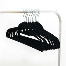 화이트래빗 벨벳 논슬립옷걸이 - 블랙 30p, 벨벳 베이직 블랙