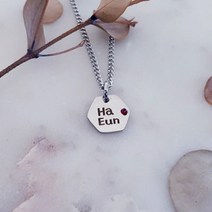 은가비펫 미아방지 목걸이 써지컬스틸 RED 육각형 어린이공급자 적합성확인, 01_써지컬스틸 RED 육각형 체인S_50CM, 1개