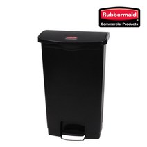 러버메이드 슬림짐 페달쓰레기통 68리터, 검정, 1개