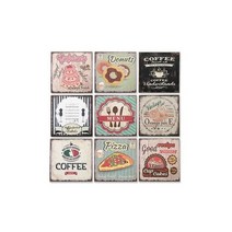 빈티지 페인팅 우드액자 30x30, 종류:cupcake
