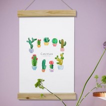 우드스크롤_40CmX60Cm-선인장일러스트-꾸밈[무료배송], 타입선택:이미지2