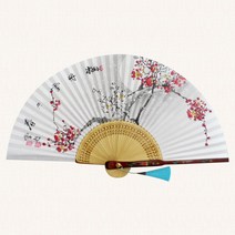 전주부채공방 [옻칠 채화 합죽선] 채화합죽선 설매화 (무형문화재선), 1개