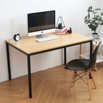 다가구 프래그마 책상 100 x 60 cm, 상판(비치) + 프레임(블랙)