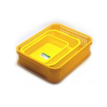 일신플라텍 노란 바구니 1호 2호 2.5호 3호 4호 다용도, 노란바구니 3호, 1개