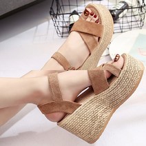 베이직 스웨이드스트랩 9cm 웨지힐샌들