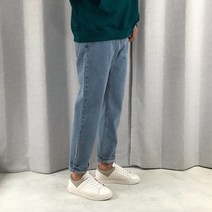 피그민트 남자 노멀 워싱 테이퍼드핏 9부 청바지