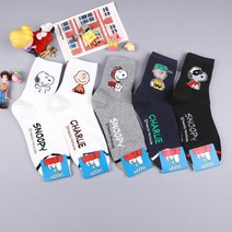 스타일헤이즈 스누피밴드 스누피양말 캐릭터양말 라이센스 중목 여자 여성 패션