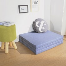 고운님 3단 접이식매트리스 마블스폰지, 네이비(마이크로화이버)
