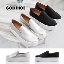 갓슈 GODSHOE 심플 통굽슬립온 글리터 키높이슬립온